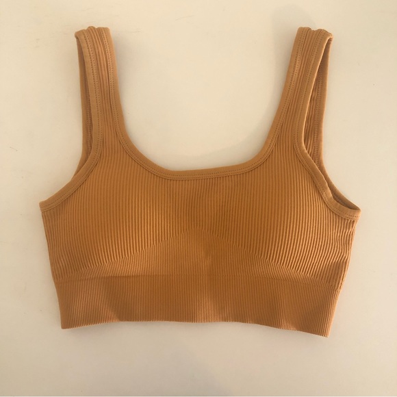 Orange Ribbed Sports Bra - Picture 5 of 6